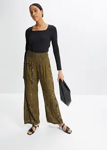 Pantalon palazzo à imprimé batik, bonprix