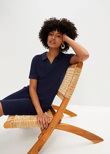 Robe longueur genou en tissu éponge avec col polo, bonprix