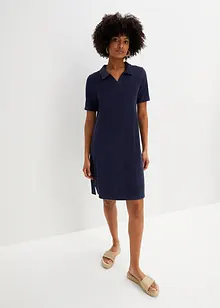 Robe longueur genou en tissu éponge avec col polo, bonprix