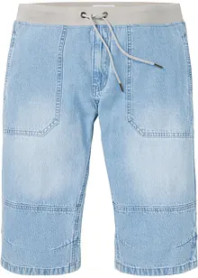 Bermuda long en jean taille extensible, Loose Fit, bonprix