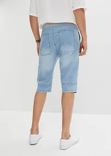 Bermuda long en jean taille extensible, Loose Fit, bonprix