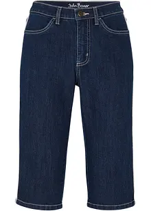 Bermuda slim en jean, taille haute, longueur genou, bonprix