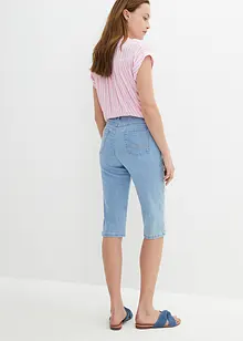 Bermuda slim en jean, taille haute, longueur genou, bonprix