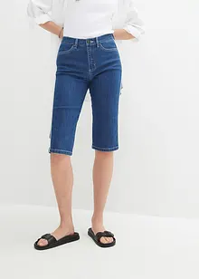 Bermuda slim en jean, taille haute, longueur genou, bonprix