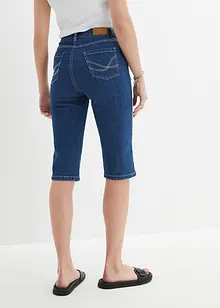 Bermuda slim en jean, taille haute, longueur genou, bonprix