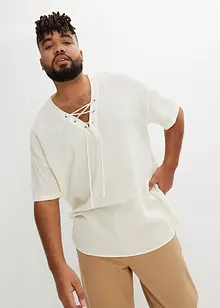 Chemise manches courtes ample avec laçage, bonprix