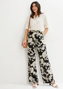 Pantalon palazzo imprimé en viscose, bonprix