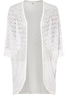 Gilet long en maille ajourée, bonprix