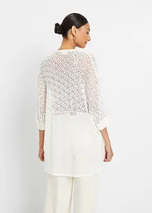 Gilet long en maille ajourée, bonprix