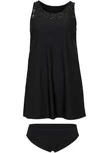 Tankini long (ens. 2 pces) avec dentelle, séchage rapide, bonprix