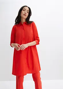 Robe-chemise courte et tissée à base arrondie, bonprix