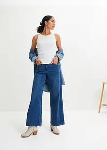 Lot de 2 tops côtelés 100% coton, bonprix