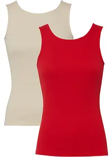 Lot de 2 tops côtelés 100% coton, bonprix