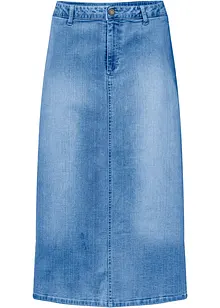 Jupe en jean extensible, longueur midi, bonprix