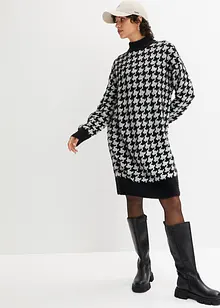 Robe en maille à motif pied-de-coq, bonprix