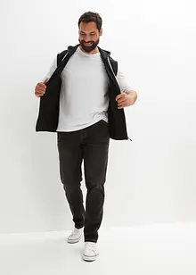 Sweat zippé à capuche sans manches en coton mélangé, bonprix