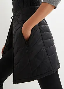 Long gilet matelassé sans manches, ultra-léger avec poche de rangement, bonprix