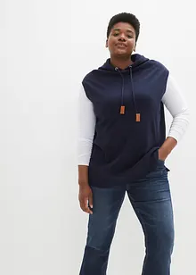 Pull sans manches à capuche, oversize, bonprix