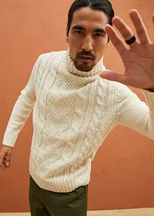 Pull col roulé à motif torsadé, bonprix