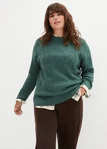 Pull à col rond avec motif torsadé, bonprix