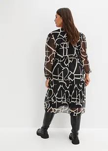 Robe midi en mesh imprimée, bonprix