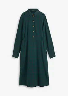 Robe-chemise en flanelle longueur midi, à carreaux, bonprix