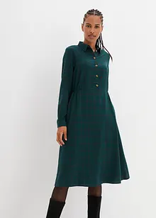 Robe-chemise en flanelle longueur midi, à carreaux, bonprix