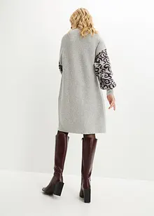 Robe en maille oversized avec motif léopard, bonprix