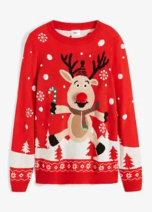 Pull motif Noël avec encolure ronde, bonprix