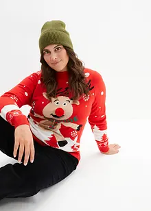 Pull motif Noël avec encolure ronde, bonprix