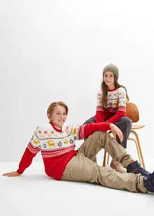 Pull en maille enfant avec motif de Noël, bpc bonprix collection