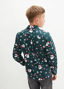 Chemise manches longues garçon à motif de Noël, Slim Fit, bonprix