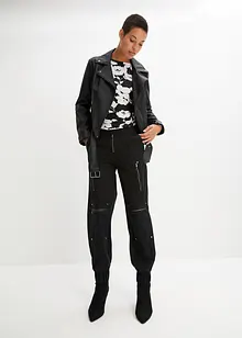 Pantalon avec détails de style motard, bonprix