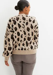 Gilet en maille léopard, bonprix