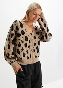 Gilet en maille léopard, bonprix