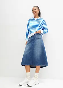 Jupe midi en jean extensible, bonprix