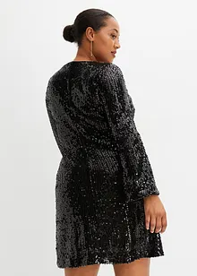 Robe à sequins et manches trompette, bonprix