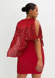 Robe à sequins avec haut effet cape, bonprix