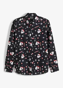 Chemise slim avec imprimé de Noël, 100% coton, bonprix