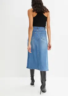 Jupe en jean extensible, taille haute, bonprix