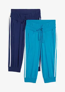 Lot de 2 pantalons de jogging en coton, coupe corsaire, bonprix