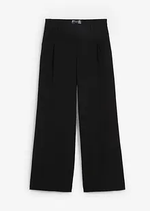 Pantalon large à pinces avec taille haute confortable et ajustable, bonprix