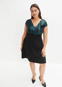 Robe avec empiècement sequins, bonprix