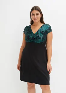 Robe avec empiècement sequins, bonprix