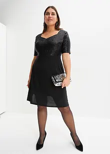 Robe avec empiècement sequins, bonprix