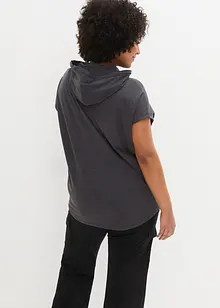 Sweat-shirt à capuche sans manches, ample, bonprix