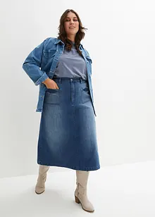 Jupe midi en jean extensible, bonprix