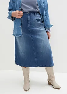 Jupe midi en jean extensible, bonprix