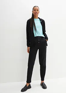 Pantalon en twill à taille haute élastiquée, bonprix