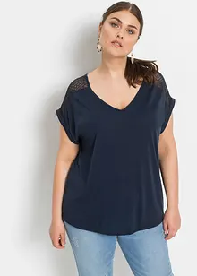 T-shirt en viscose et dentelle, bonprix